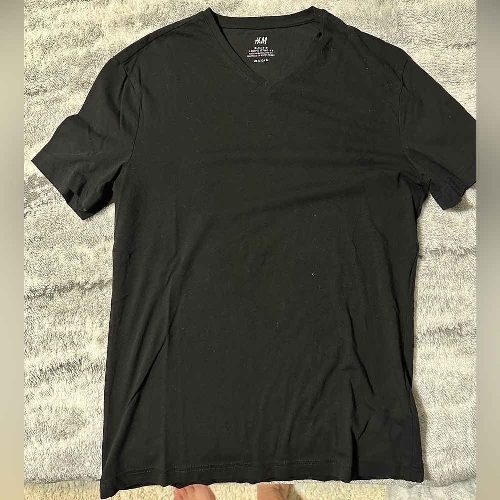 Black v-neck H&M short sleeve shirt. Slim fit medium